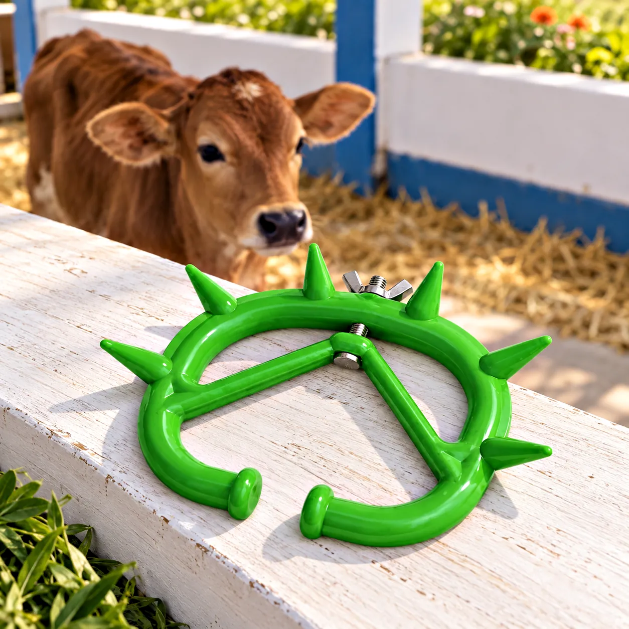 Calf weaner, plastic: Wing nut and screw closure. For cattle, calves.