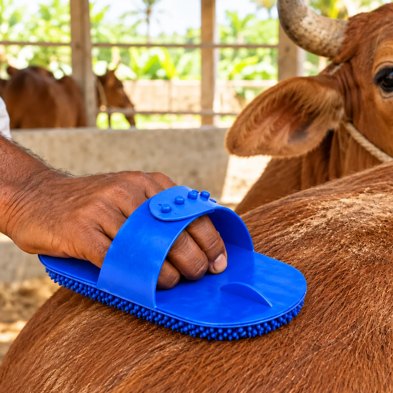 Curry comb, plastic, 4 colours: size Large. For horse, cattle.