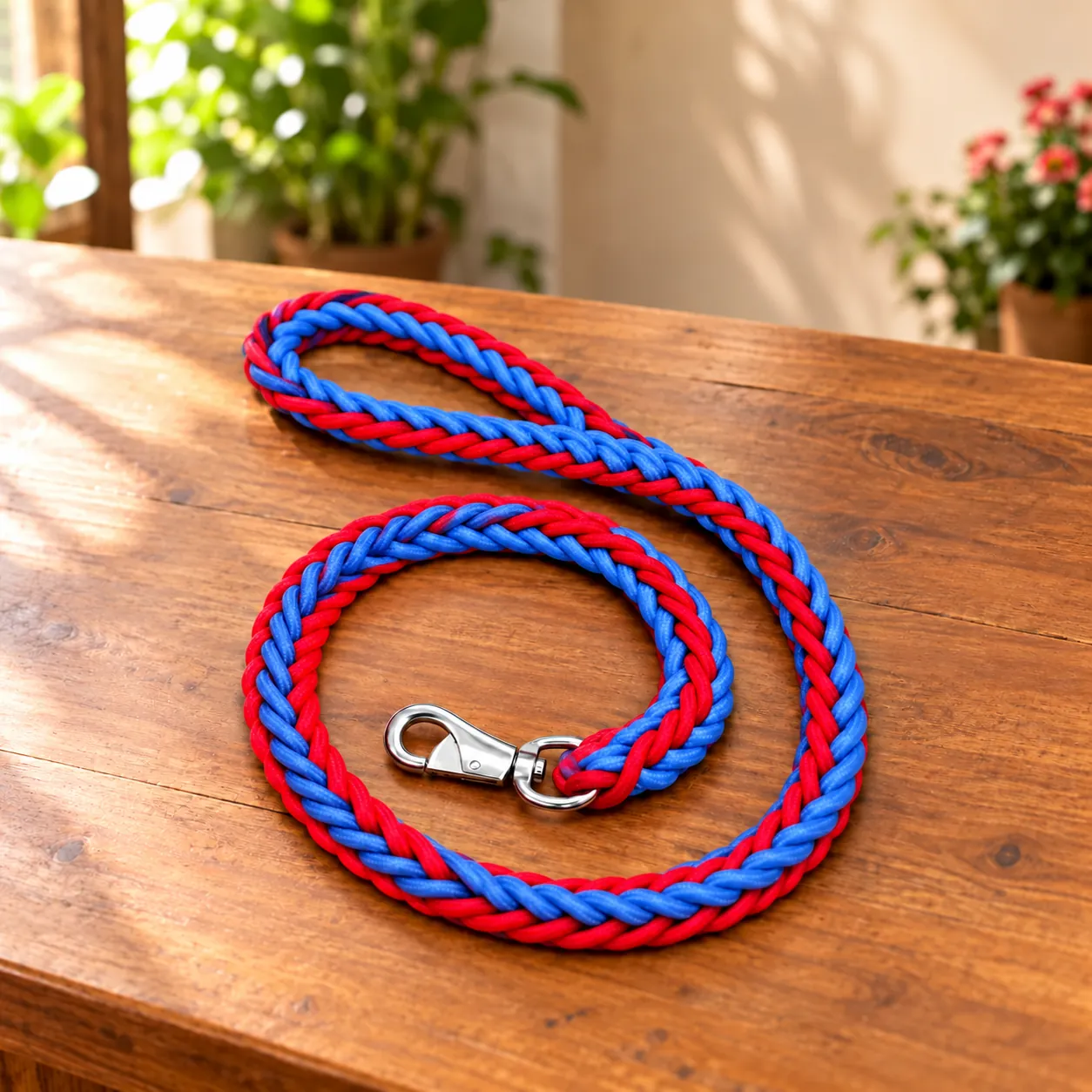 Dog leash, braided rope, 120 cm: length 120 cm. For dog.