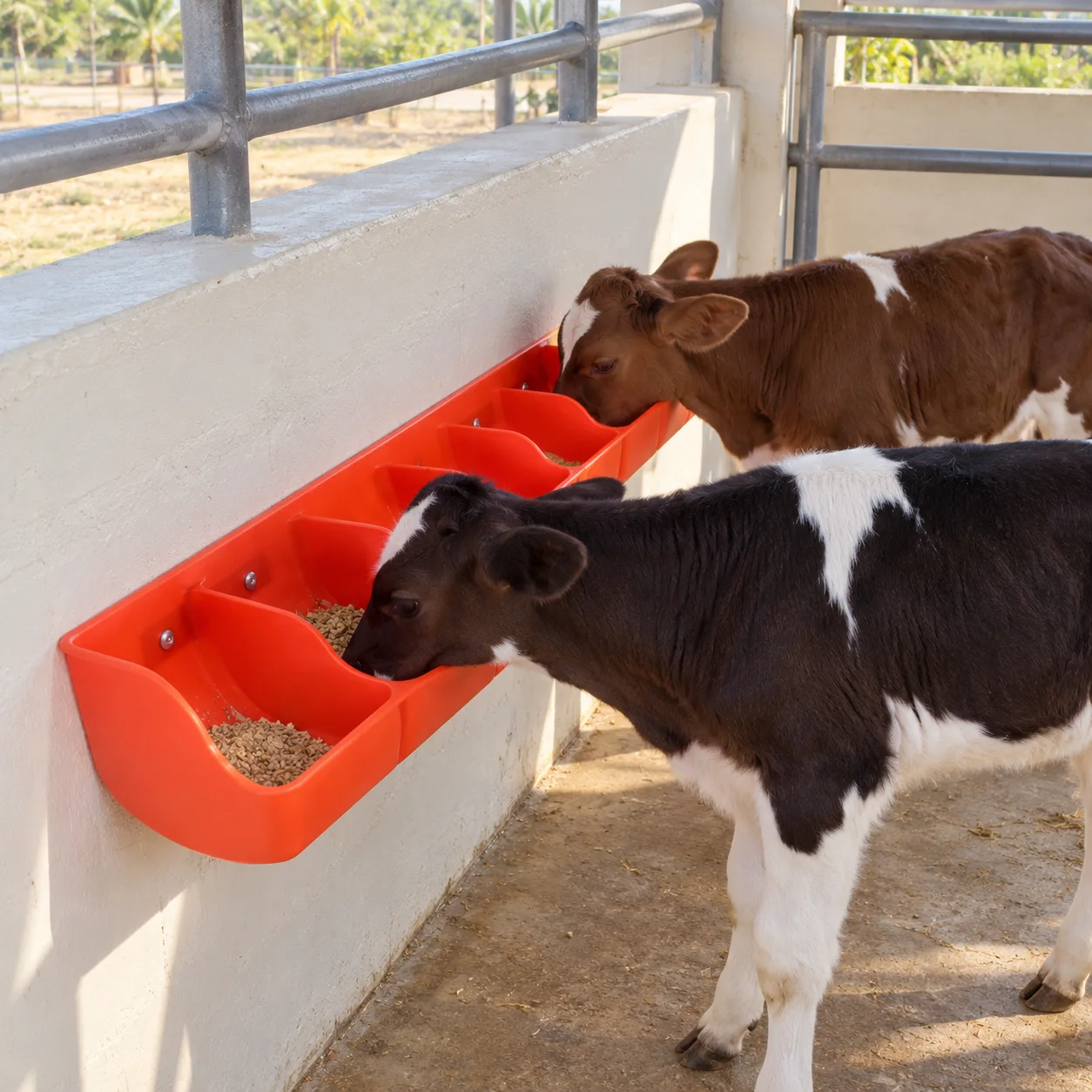 Feeding trough, 6 slot, plastic: size (l x w x h) 65 x 17 x 13 cm.