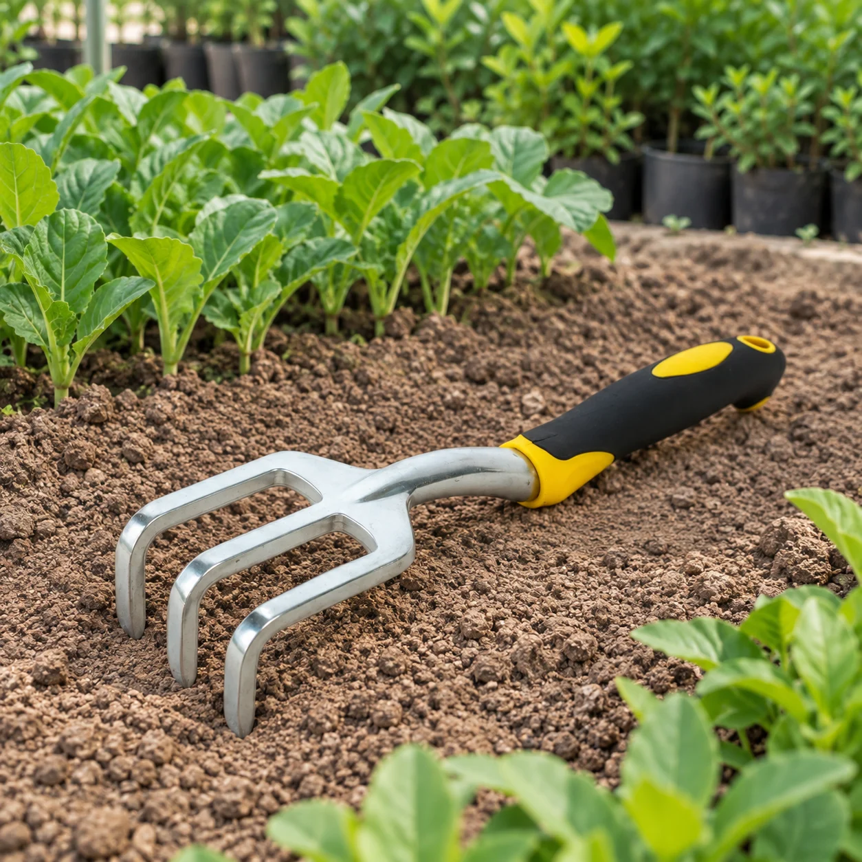 Hand cultivator, 3 tine: tines 3.