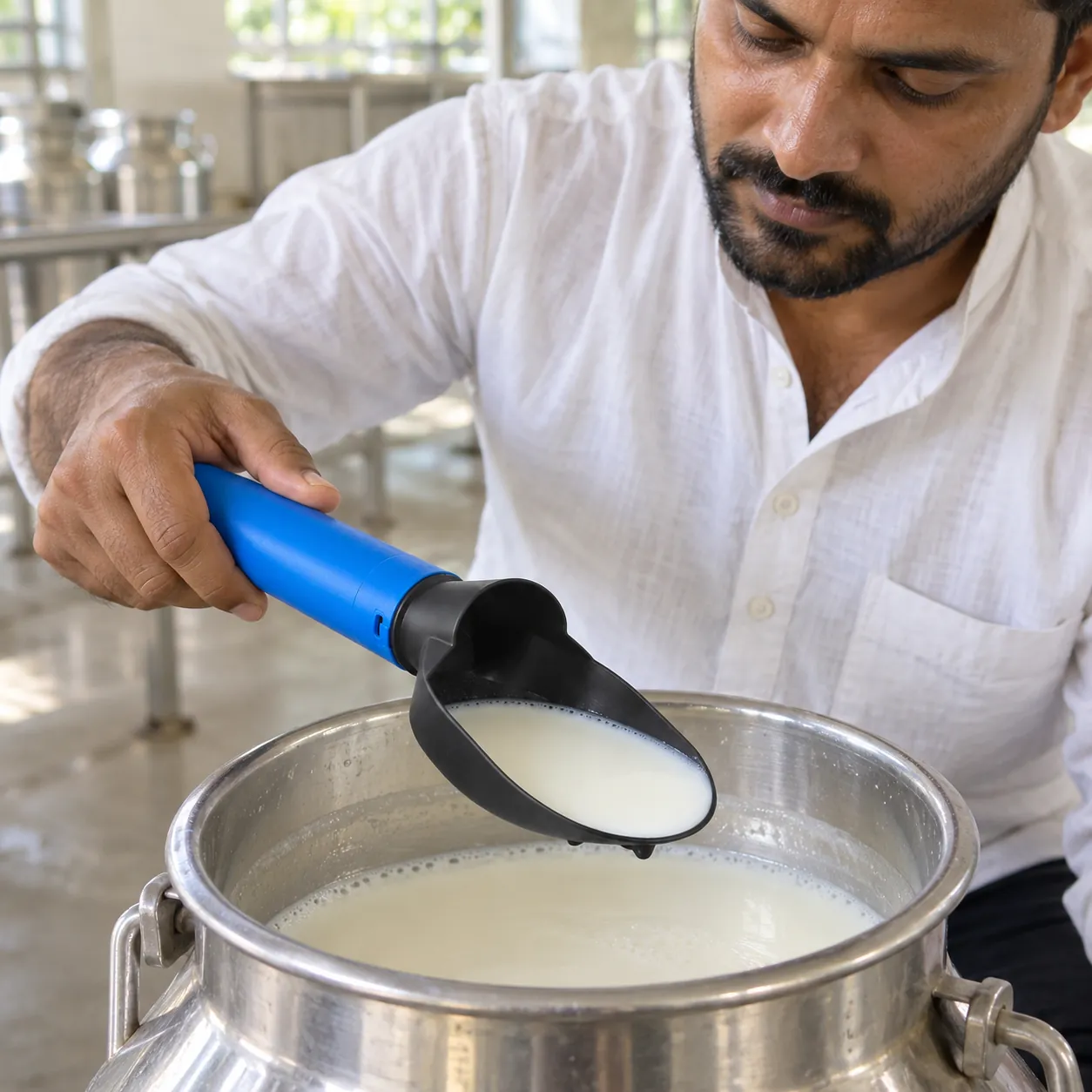 Milk sampling spoon, plastic: material Plastic.
