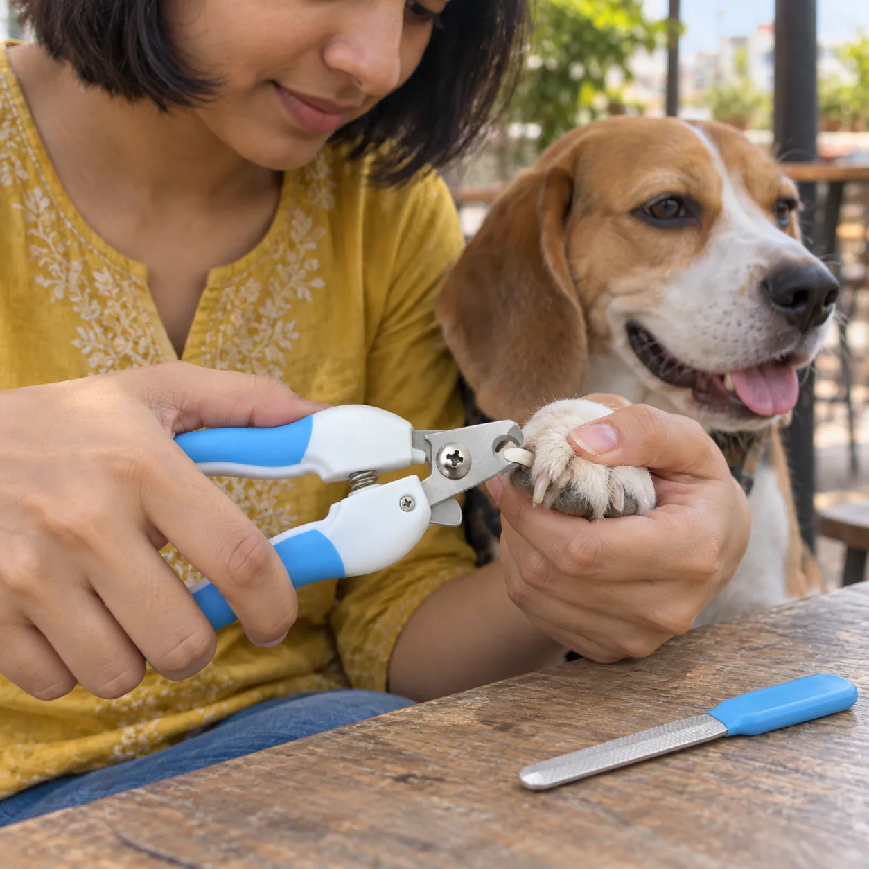 Pet nail clipper, with file: size (l x w x h) 13 x 7 x 1 cm. For dog, cat.