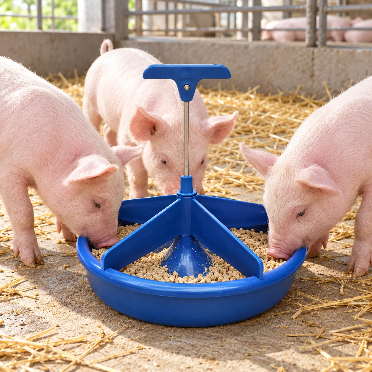Piglet feeder, plastic or stainless steel: material Plastic, stainless steel.