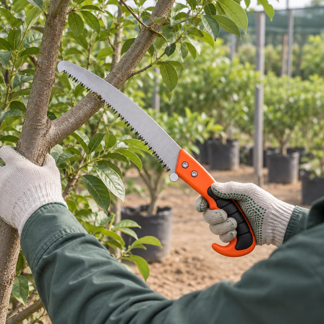 Pruning saw, plastic handle.