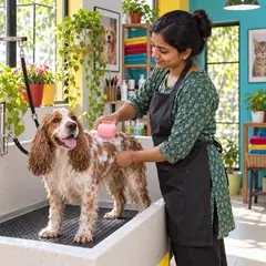 Pet bath brush, silicone: size (l x w x h) 8 x 8 x 8 cm. For dog.