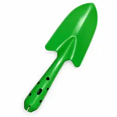 Garden trowel, green, one-piece metal. Khurpi and garden hand tools