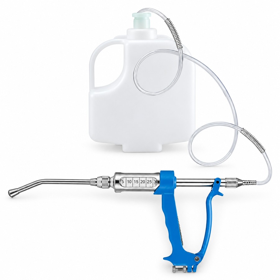 Drenching gun, 30 ml. Drenching guns and veterinary syringes. In Hindi it is called dawai pilane wali gun.