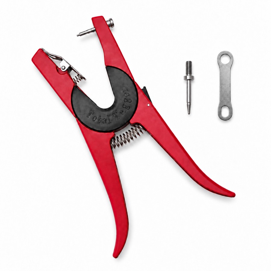 Ear tag applicator, aluminium. Cattle ear tags and identification