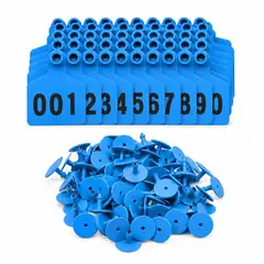 Ear tags, numbered, 4 colours. Cattle ear tags and identification
