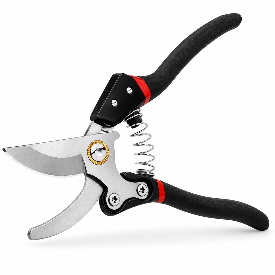 Pruning shear, bypass, 21 cm. Pruning secateurs and garden saws. It is also called secateur.