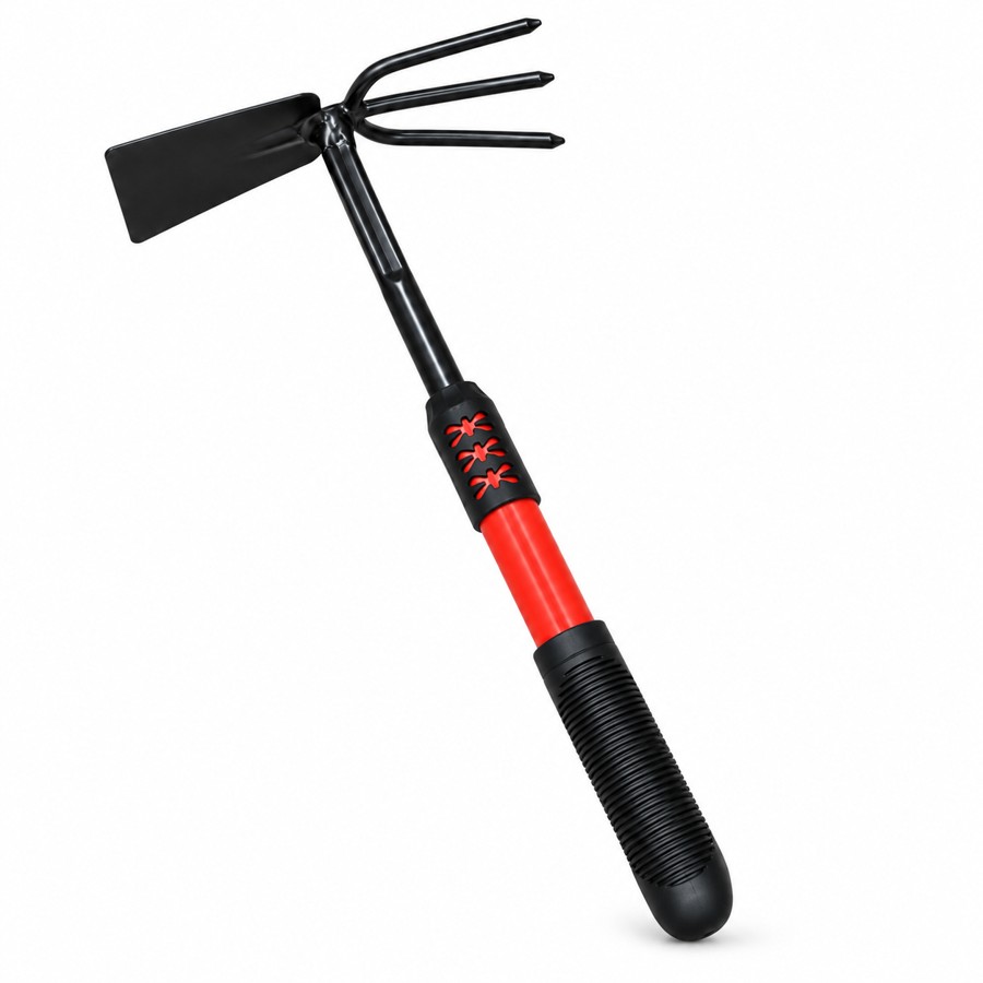 Hoe and fork, telescopic handle. Khurpi and garden hand tools. In Hindi it is called khurpi.