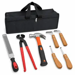 Hoof care kit, 7 tools, with bag. Hoof cutters and trimming tools