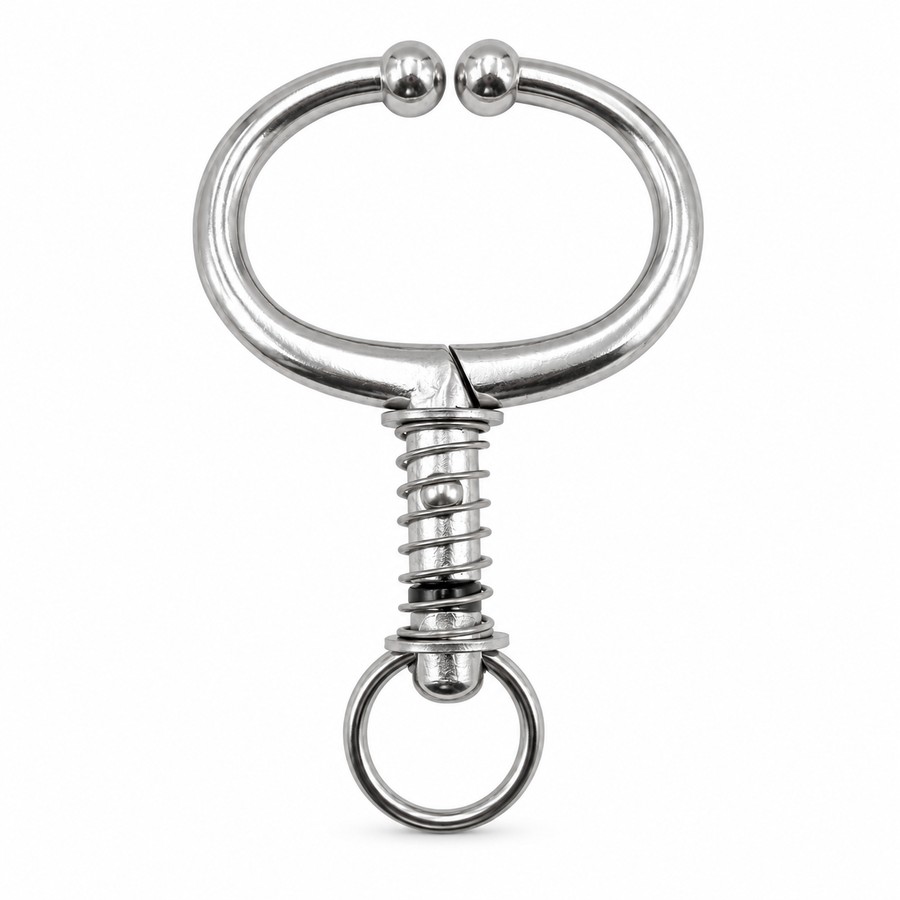 Nose clip, non-piercing, spring clamp. Cattle handling tools. In Hindi it is called nath or nakel.