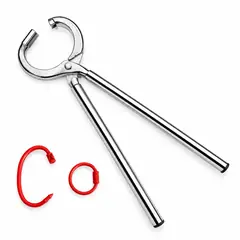 Nose ring pliers, stainless steel. Cattle handling tools