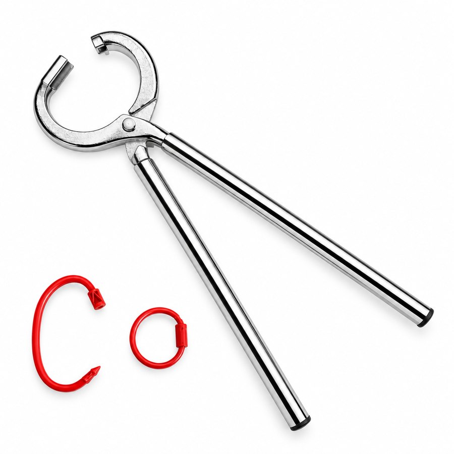 Nose ring pliers, stainless steel. Cattle handling tools