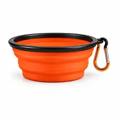 Pet bowl, foldable, silicone. Automatic water bowl, with mounting clampss and livestock feeders