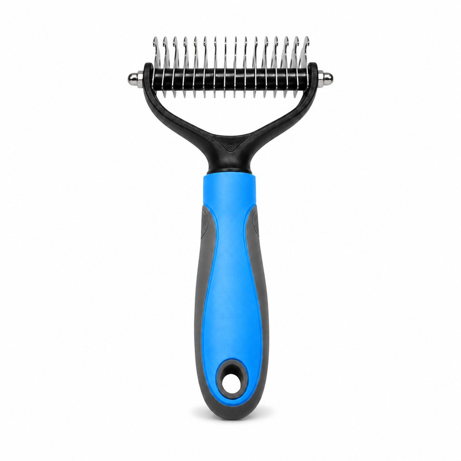Pet deshedding rake. Grooming and shearing tools