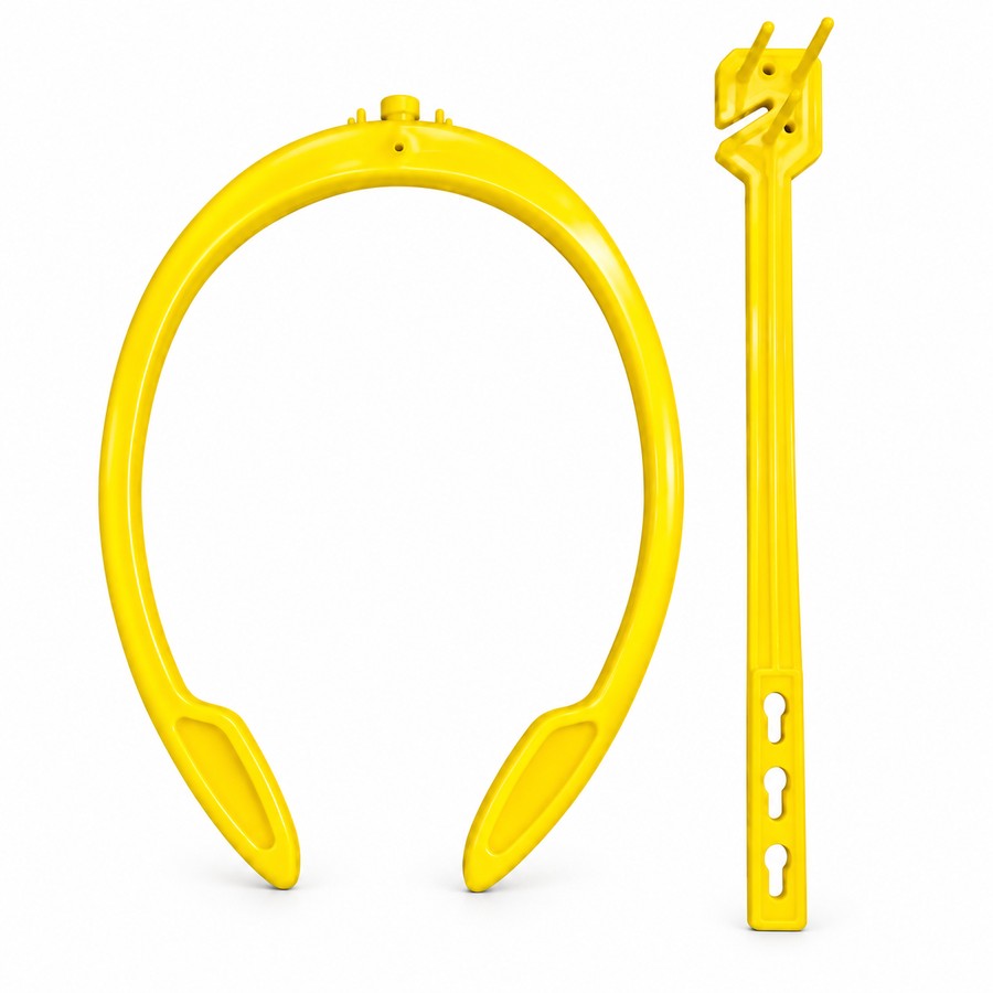 Sow insemination saddle, with holder. Pig farming equipment