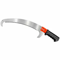 Pruning saw, hooked tip, plastic handle. Pruning secateurs and garden saws