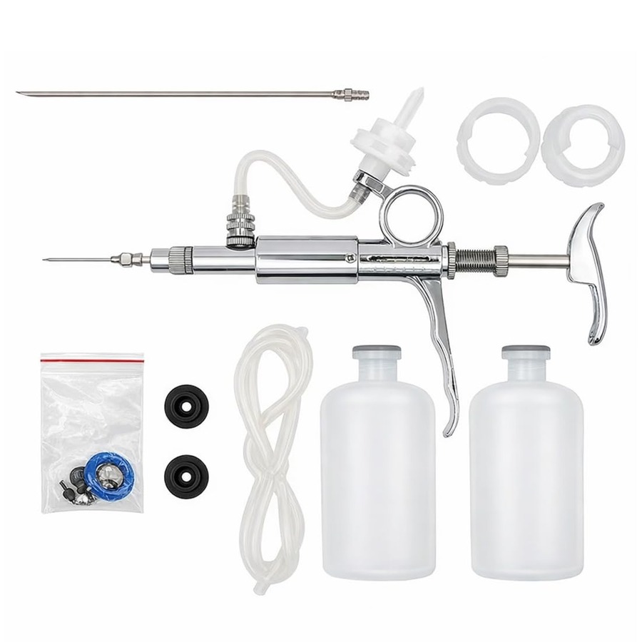Continuous syringe, stainless steel, 5 ml. Drenching guns and veterinary syringes