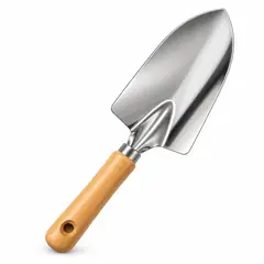 Garden trowel, stainless steel, wooden handle. Khurpi and garden hand tools