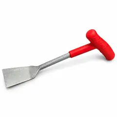 Weeding spade, red T-handle. Khurpi and garden hand tools